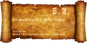 Brandeiszki Nónusz névjegykártya