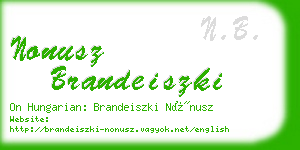 nonusz brandeiszki business card